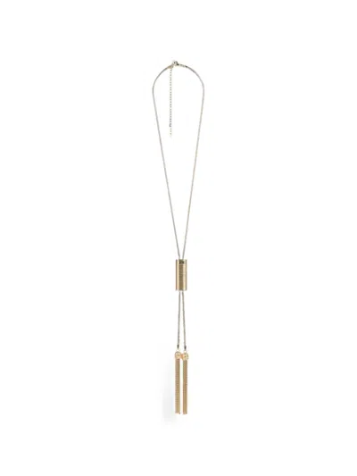 Balmain Long Brass Tassel Necklace In Gold