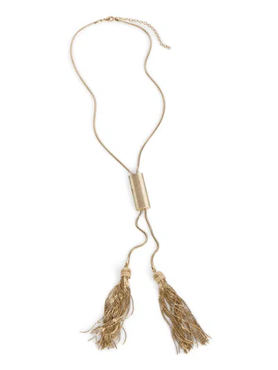 Balmain Long Brass Tassel Necklace In Gold