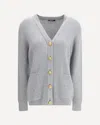 Balmain Long Cashmere Cardigan With Buttons In Blue