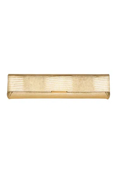 Balmain Long Clutch Bag In Gold