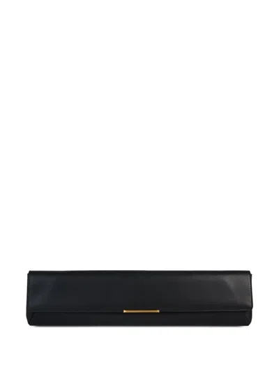 Balmain Long Clutch Bag In Smooth Leather In Black