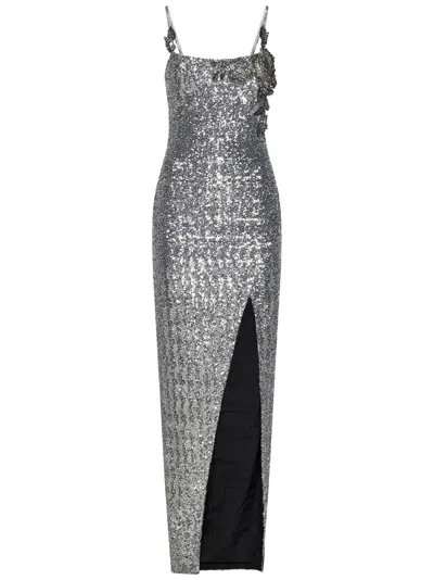 Balmain Long Dress In Silver