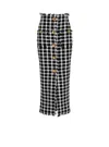 Balmain Long Gingham Tweed Skirt In Black