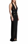 Balmain 6 Buttons Long Halterneck Knit Dress Clothing In Black