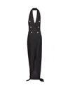 Balmain 6 Buttons Long Halterneck Knit Dress Clothing In Black