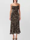 Balmain Long Leopard Print Dress Straps In Multi