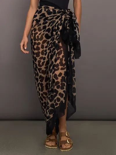 Balmain Long Pareo In Animal Print
