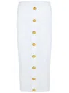 Balmain Long Skirt In White Viscose Blend Women