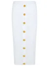 Balmain Long Skirt In White Viscose Blend In White
