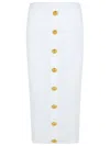 Balmain Long Skirt In White Viscose Blend In White