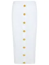 Balmain Long Skirt In White Viscose Blend Women