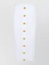 Balmain Long Skirt In White Viscose Blend Women