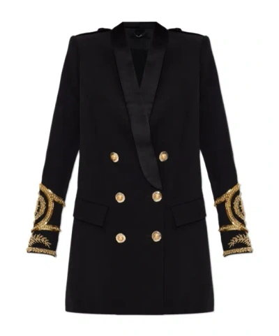 Balmain Long Sleeve Blazer In Black