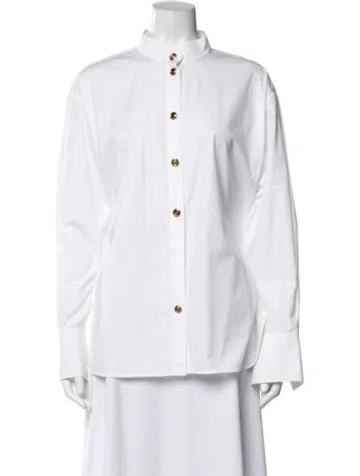 Pre-owned Balmain Long Sleeve Blouse In White