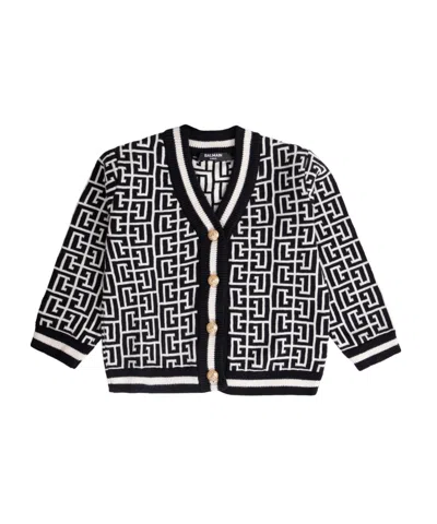 Balmain Long Sleeve Cardigan In Black