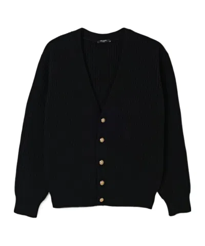 Balmain Long Sleeve Cardigan In Black