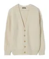 Balmain Long Sleeve Cardigan Sweater In Gold