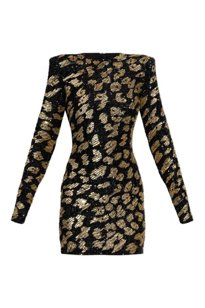 BALMAIN BALMAIN EMBELLISHED LONG-SLEEVED MINI DRESS