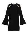 Balmain Long Sleeve Dress In Black