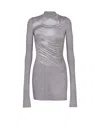 Balmain Long-sleeve High-neck Draped Print Trompe-l'ail T-shirt In Gray