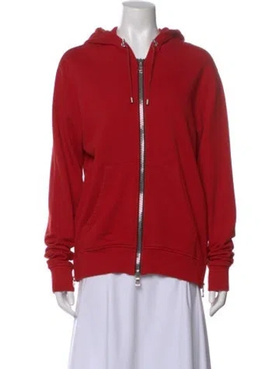 Pre-owned Balmain Long Sleeve Hoodie In Red