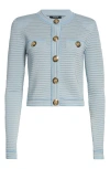 Balmain Buttoned Striped Knit Crop Cardigan