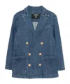 Balmain Long Sleeve Jacket In Blue