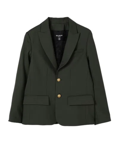 Balmain Long Sleeve Jacket In Green