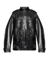 Balmain Lambskin Leather Mid Length Parka Clothing In Black