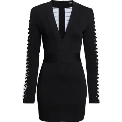 BALMAIN BALMAIN LONG SLEEVE MINI SWEATER DRESS