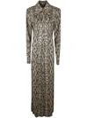 Balmain Viscose Chemisier Dress With Python Print In Grey