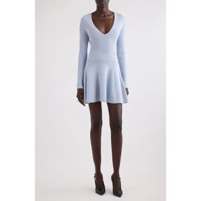 Balmain Ribbed-knit Mini Dress In 6ac Transparent