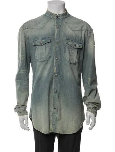 Pre-owned Balmain Long Sleeve Shirt In Blue