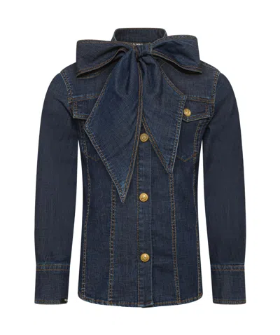 Balmain Long-sleeve Shirt In Blue