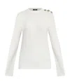Balmain Maxi Shoulder Top Sweaters And Cardigans White