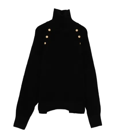 Balmain Long Sleeve Sweater In Black