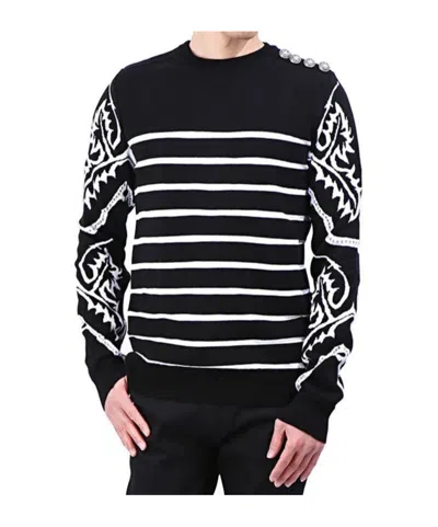 Balmain Long Sleeve Sweater In Black