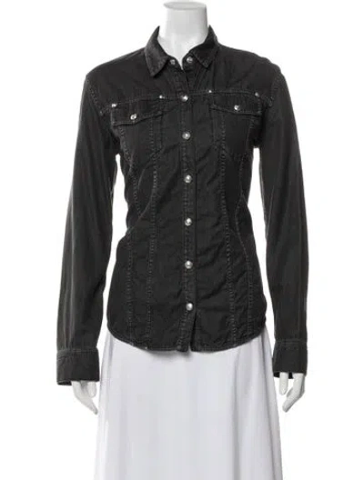 Pre-owned Balmain Long Sleeve Top In Gray