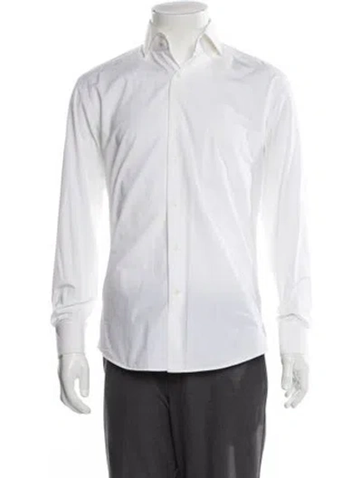 Pre-owned Balmain Long Sleeve Tuxedo Shirt In White