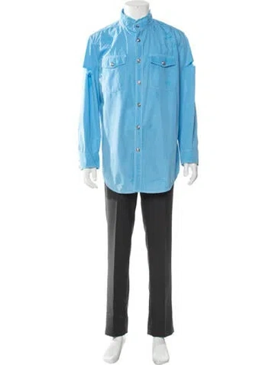 Pre-owned Balmain Long Sleeve Western Shirt In Blue