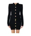 Balmain Knit Cardigan With Structured Shoulders In Black