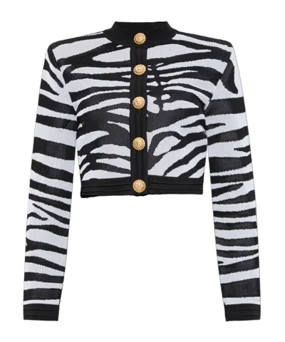 BALMAIN BALMAIN ANIMAL PRINTED CARDIGAN