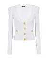 Balmain Women Buttoned V-necked Cardigan In White