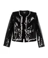 Balmain Love Letter Sequined Jacket In Black