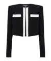 Balmain Panel Cropped Jacket Gold Buttons Sleeves In Black