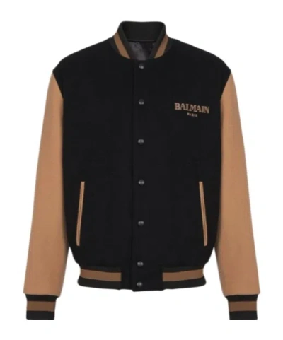 Balmain Long-sleeved Casual Jacket In Black