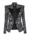 Balmain Love Letter Tuxedo Blazer In Black