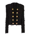 Shop Balmain Edge-to-edge Tweed Jacket In Black