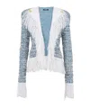 Balmain Fringed Tweed Blazer In White