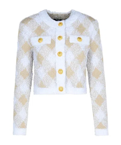 BALMAIN BALMAIN VICHY TWEED SHORT JACKET